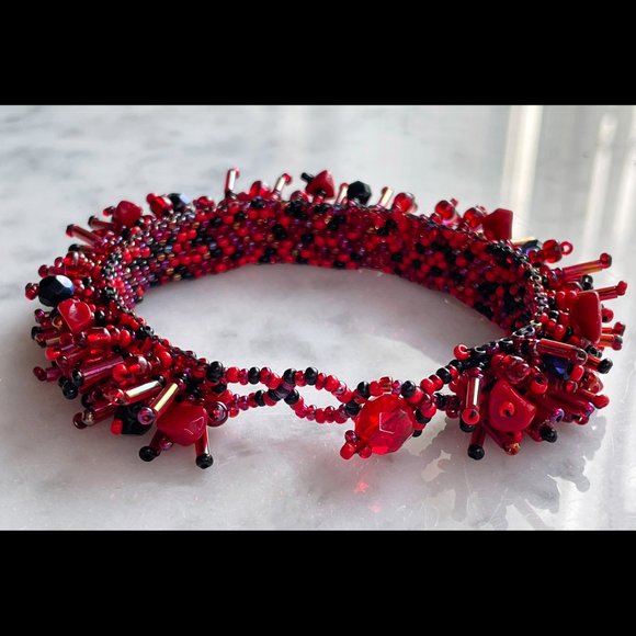 Two Red Beaded Bracelets, Each Very Different But Great Together! - Picture 9 of 11